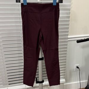 High-Rise Stretch Ankle Leggings in Deep Wine